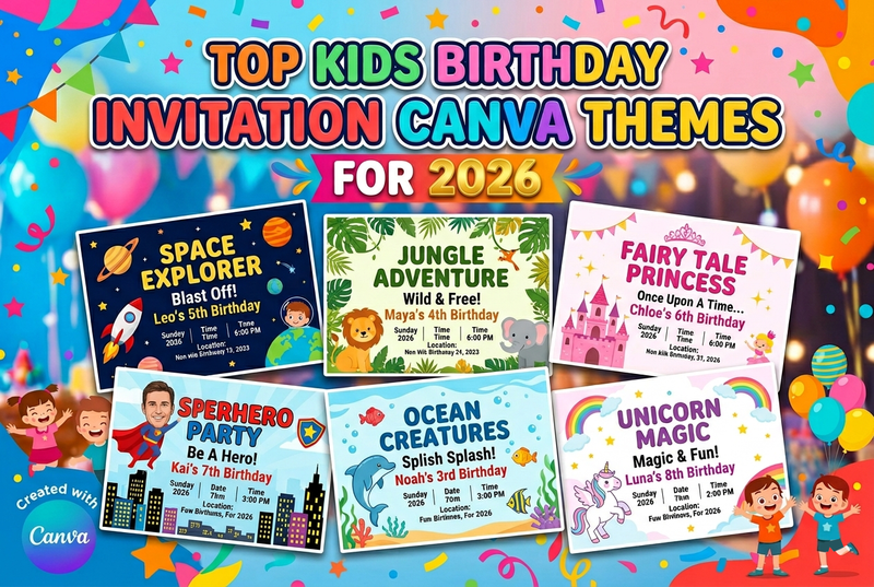 Top Kids Birthday Invitation Canva Themes for 2026