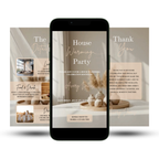 Editable housewarming party invitation with modern typography