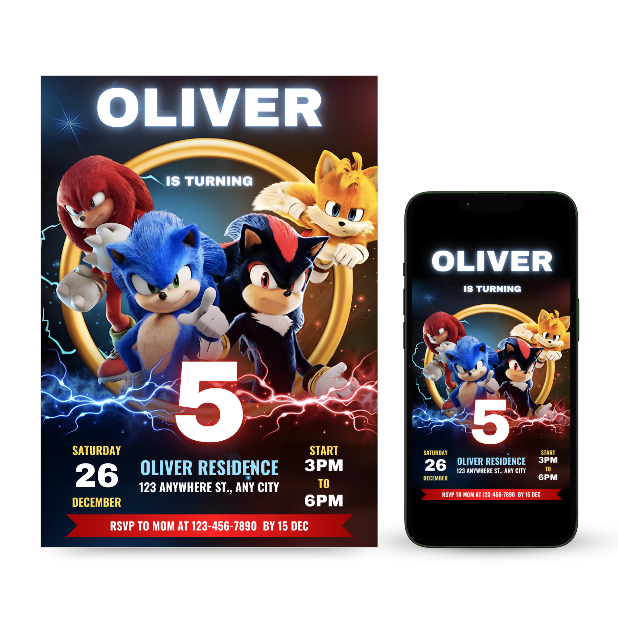 Sonic Invitation Template - Earthyprints