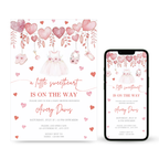 Little Sweetheart Baby Shower Invitation with pink heart design