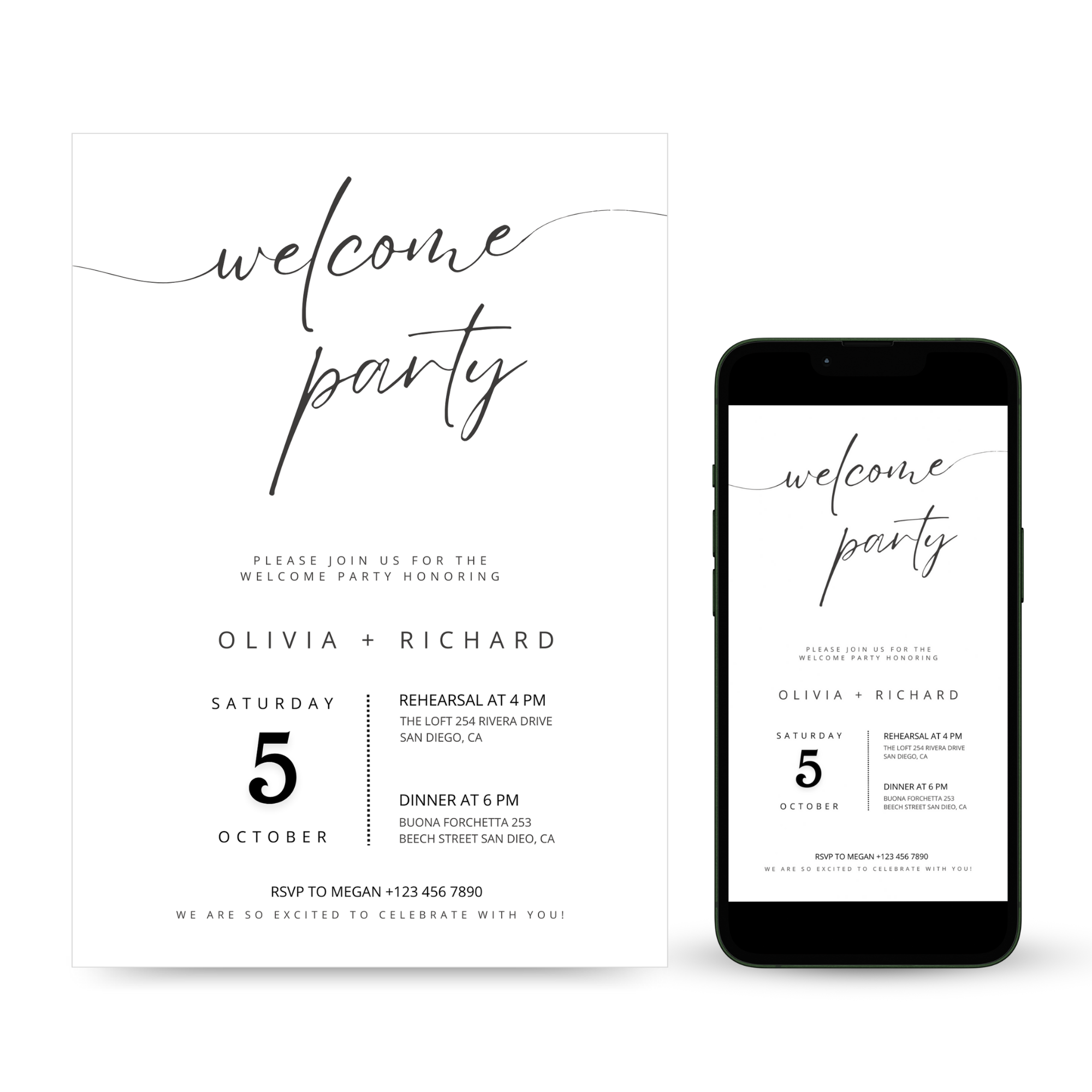 Elegant Welcome Party Invitation Template