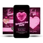 Galentines invitation template with pink modern design for girls night party