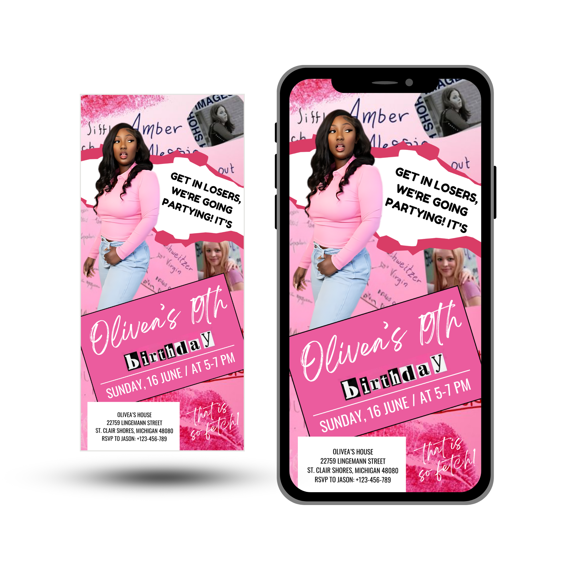 Mean Girls Themed Birthday Invitation Template
