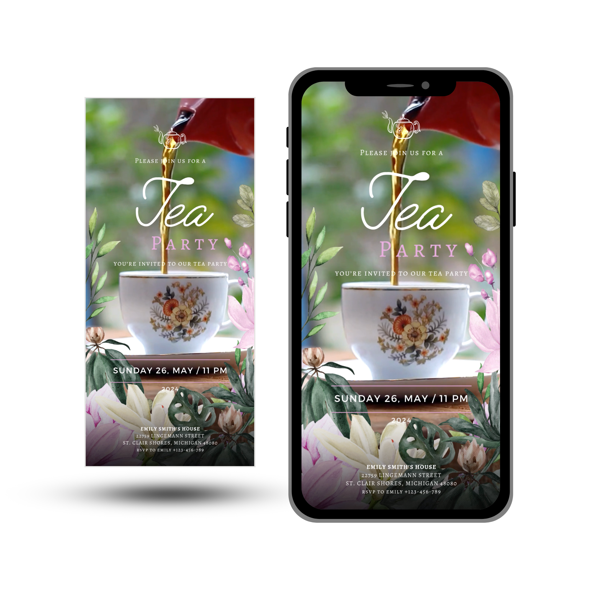 Digital Tea Party Invitation Template