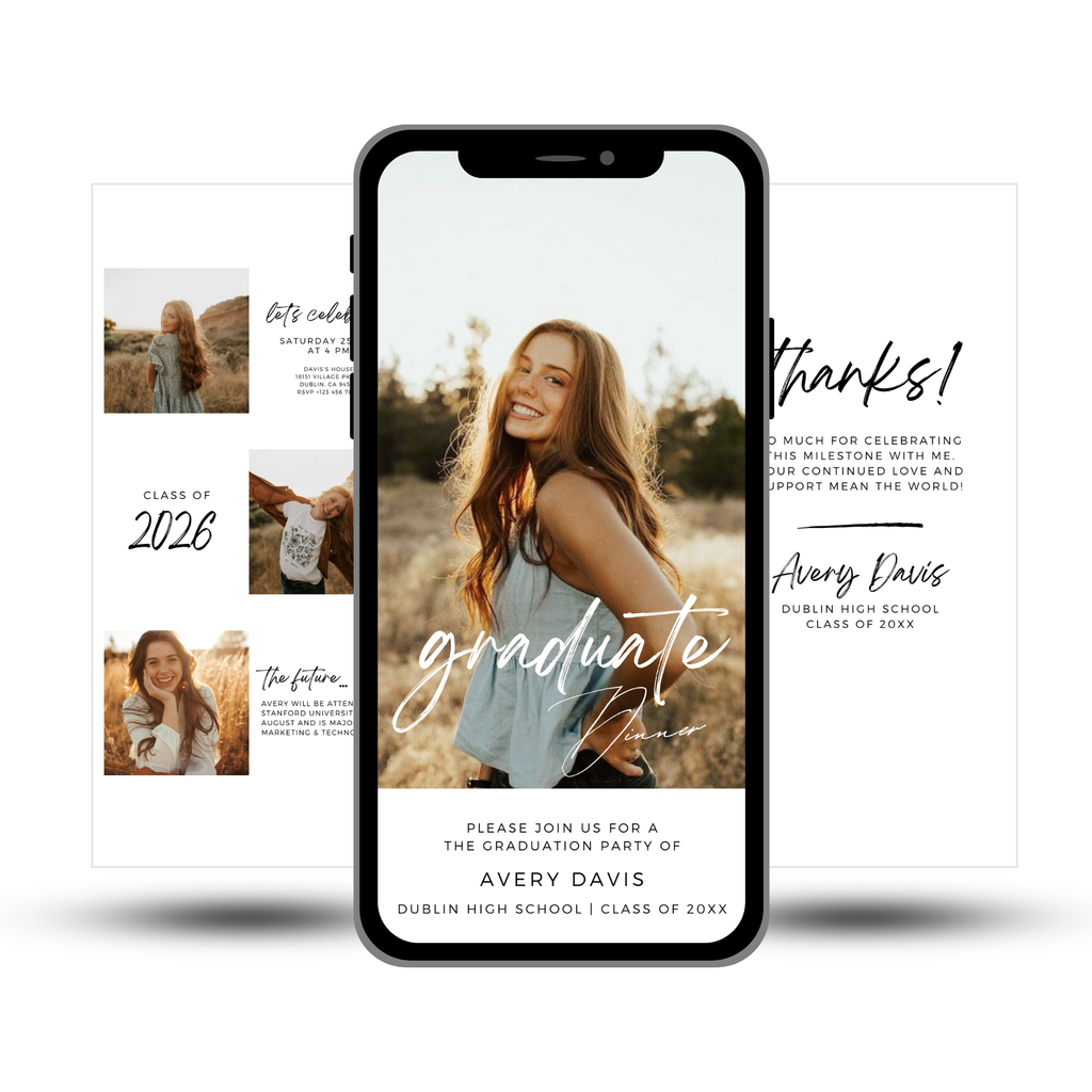 Class of 2026 Graduation Dinner Invitation Template - Earthyprints