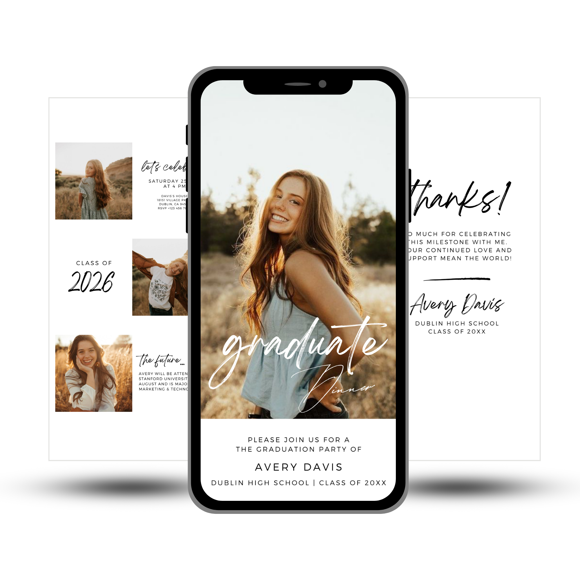 Class of 2026 Graduation Dinner Invitation Template - Earthyprints