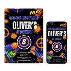 kids nerf birthday invitation template editable canva