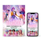 KPOP Demon Hunters Birthday Invitation Template