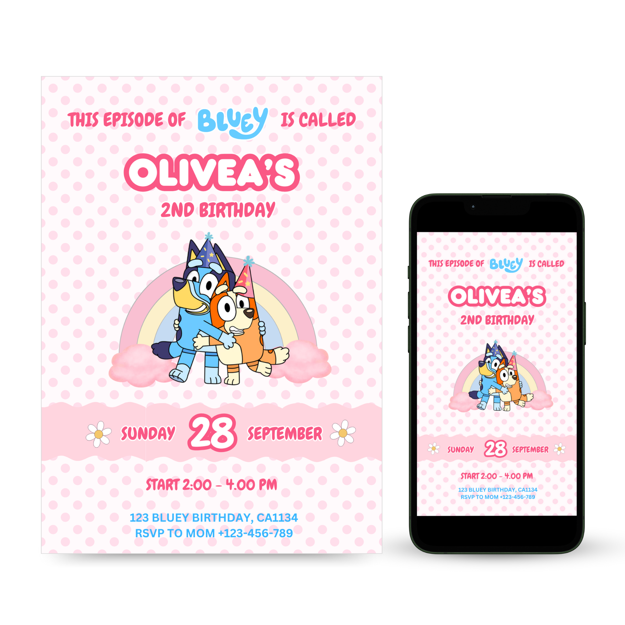 Bluey Birthday Invitation Template