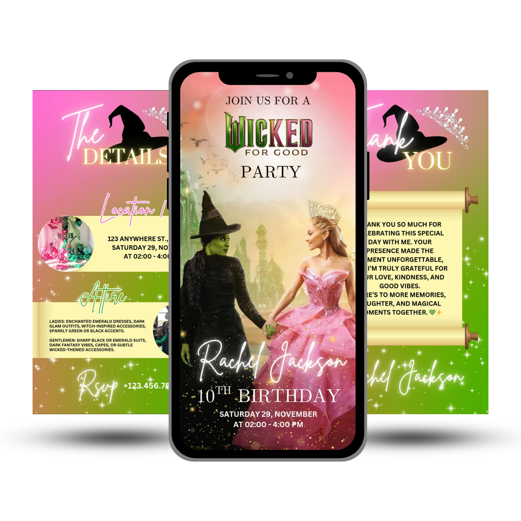 Wicked birthday party invitation template