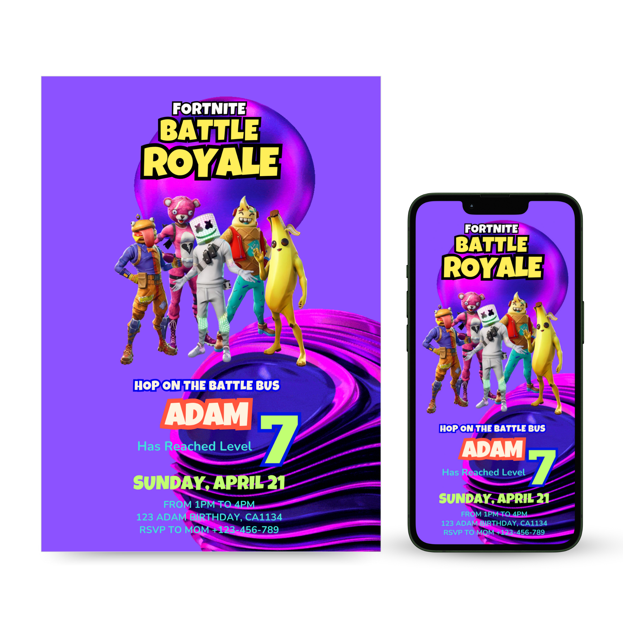 Fort Game Birthday Invitation Template