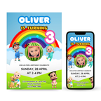 CoComelon birthday invitation template editable for kids party
