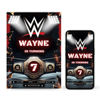 WWE birthday invitation template editable for kids party