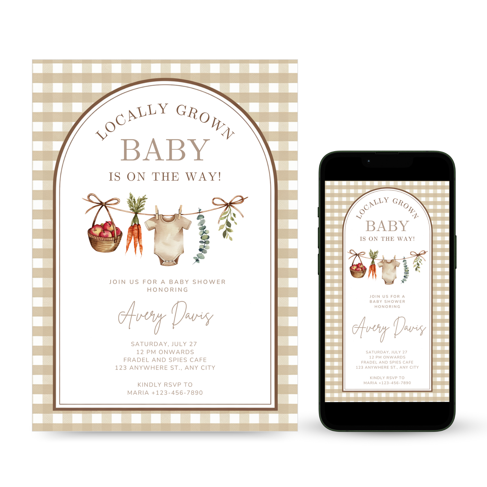 Locally Grown Baby Shower Invitation Template