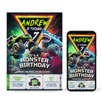 monster truck birthday invitation colorful kids template