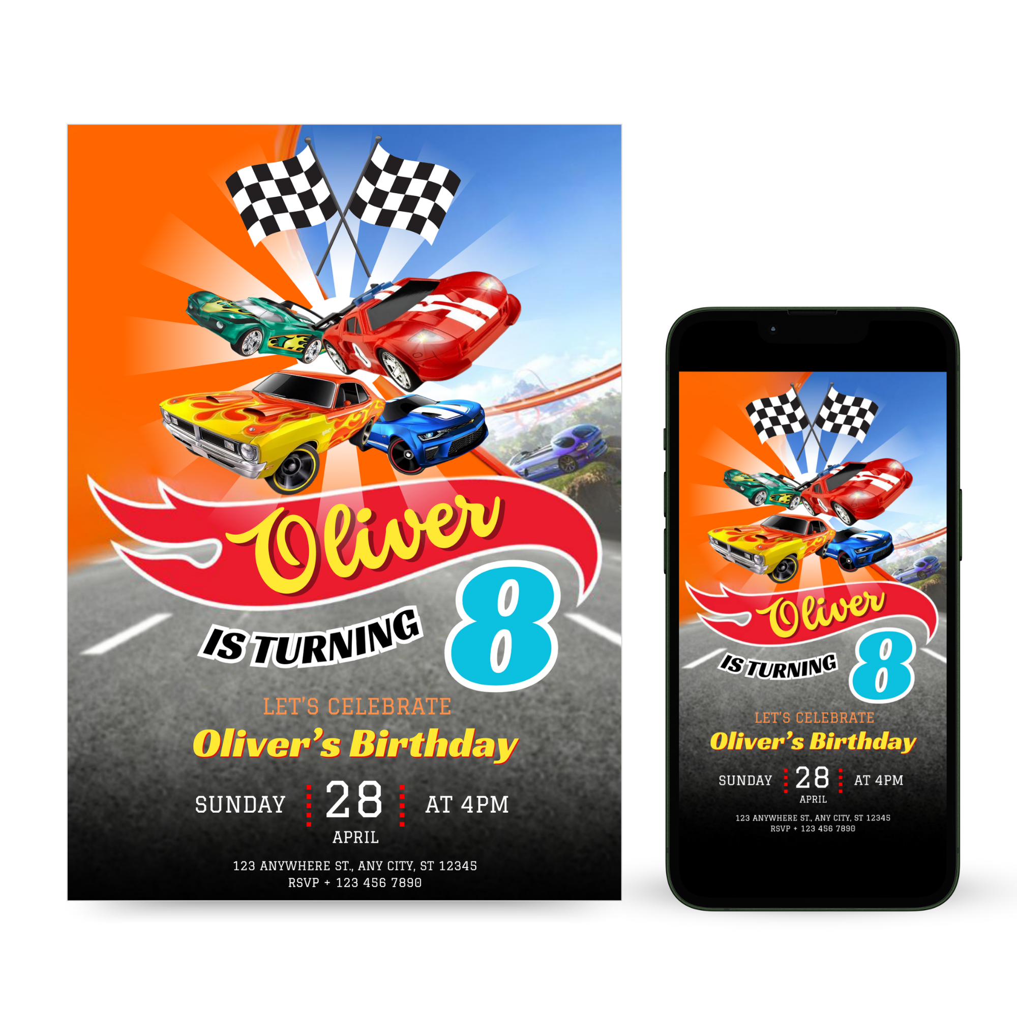 Hot Wheels Birthday Invitation Template