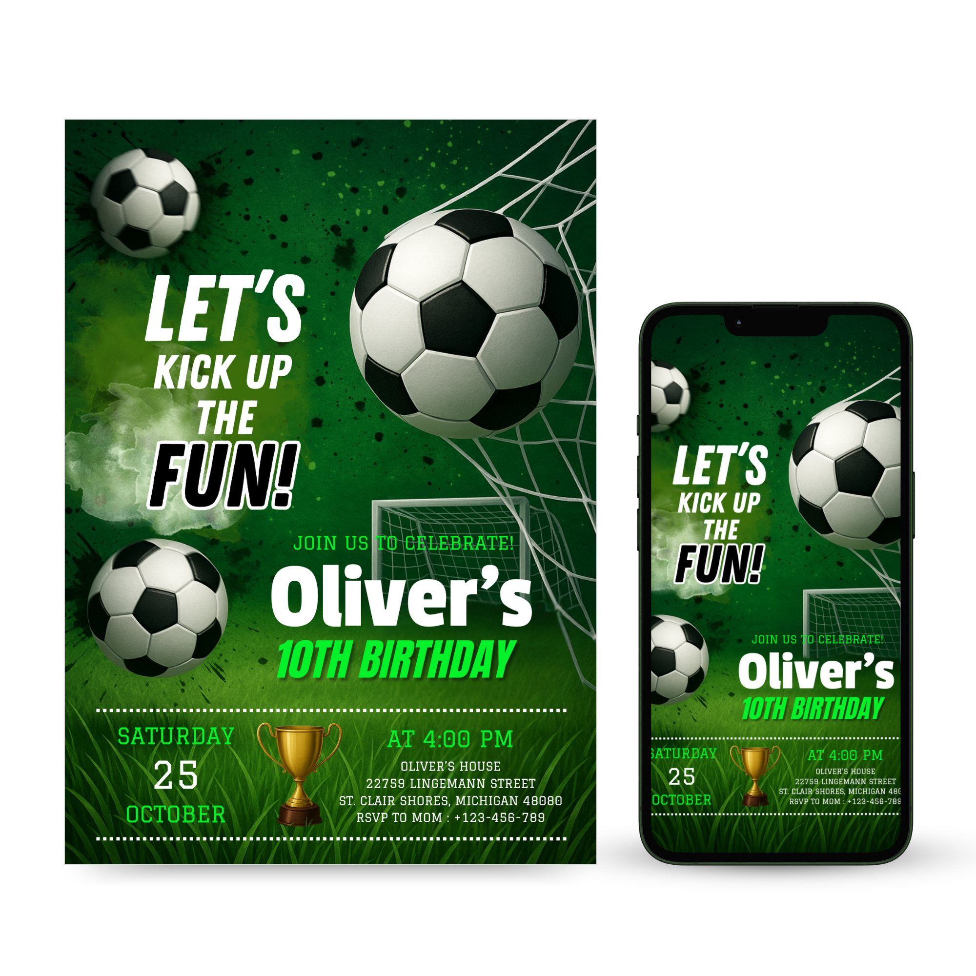 Soccer Birthday Invitation Template