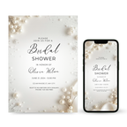 Pearl Dreams Bridal Shower Invitation with elegant pearl accents
