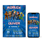 Roblox birthday invitation template for kids party
