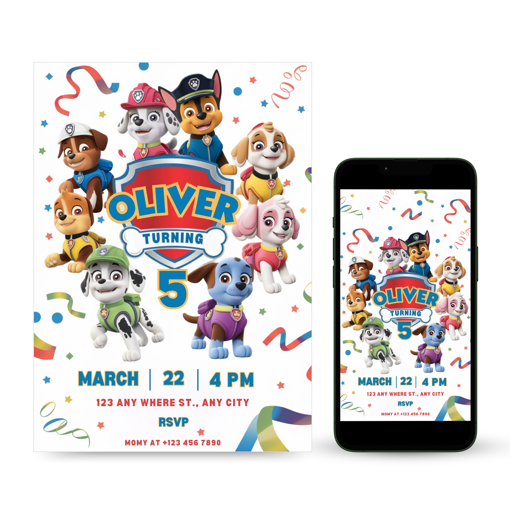 Paw Party Birthday Invitation Template