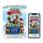 Toy Story Birthday Invitation editable Canva template