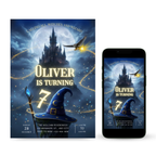 Wizards Witches Birthday Invitation - Earthyprints