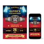 WWE Birthday Invitation Template for Kids
