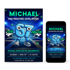 6 7 birthday trampoline park invitation colorful kids design