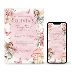 fairy birthday invitation template pastel design