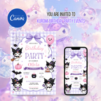 Kuromi birthday party invitation for girls