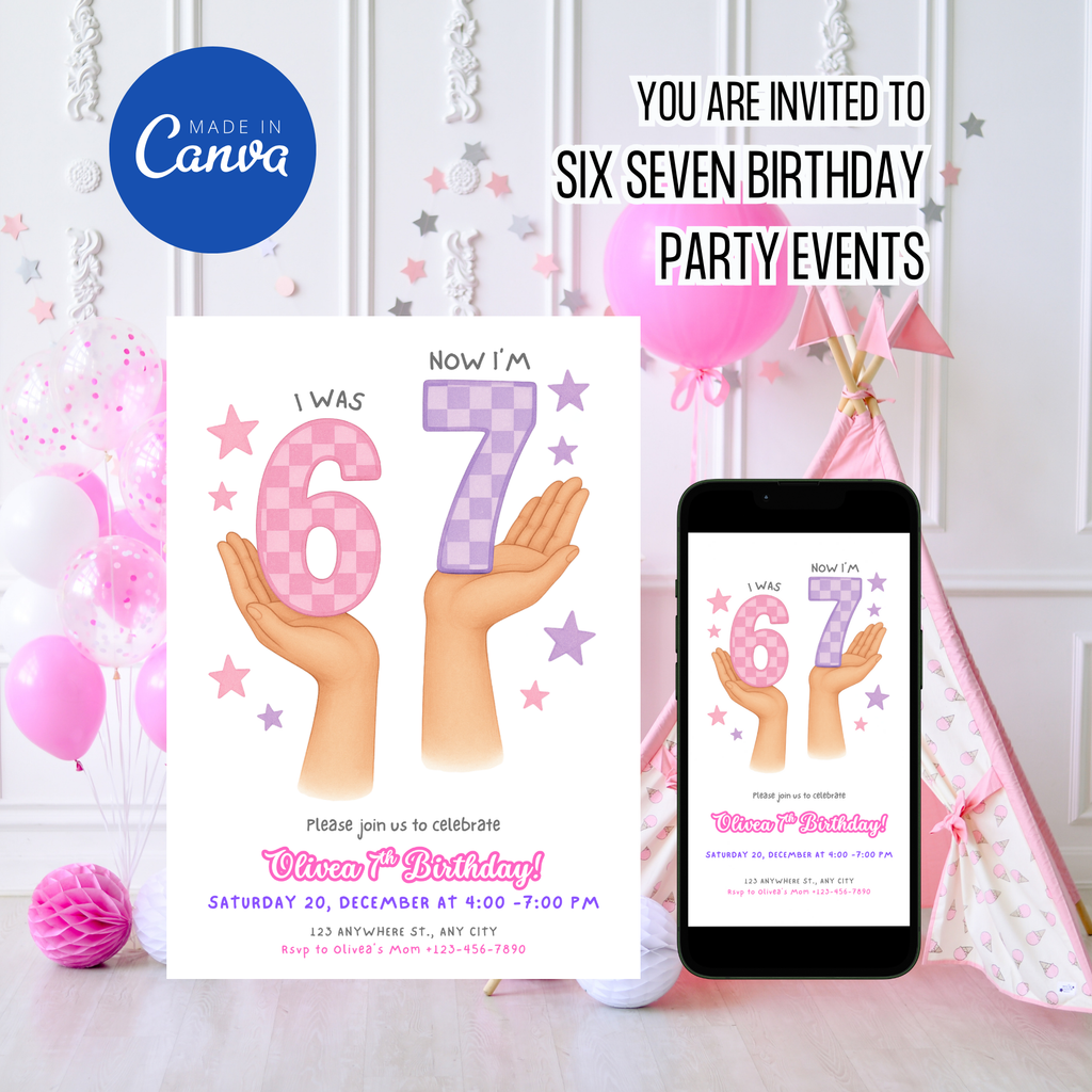 6-7 Birthday Invitation for Girls