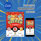 Pokemon birthday invitation with Pikachu theme