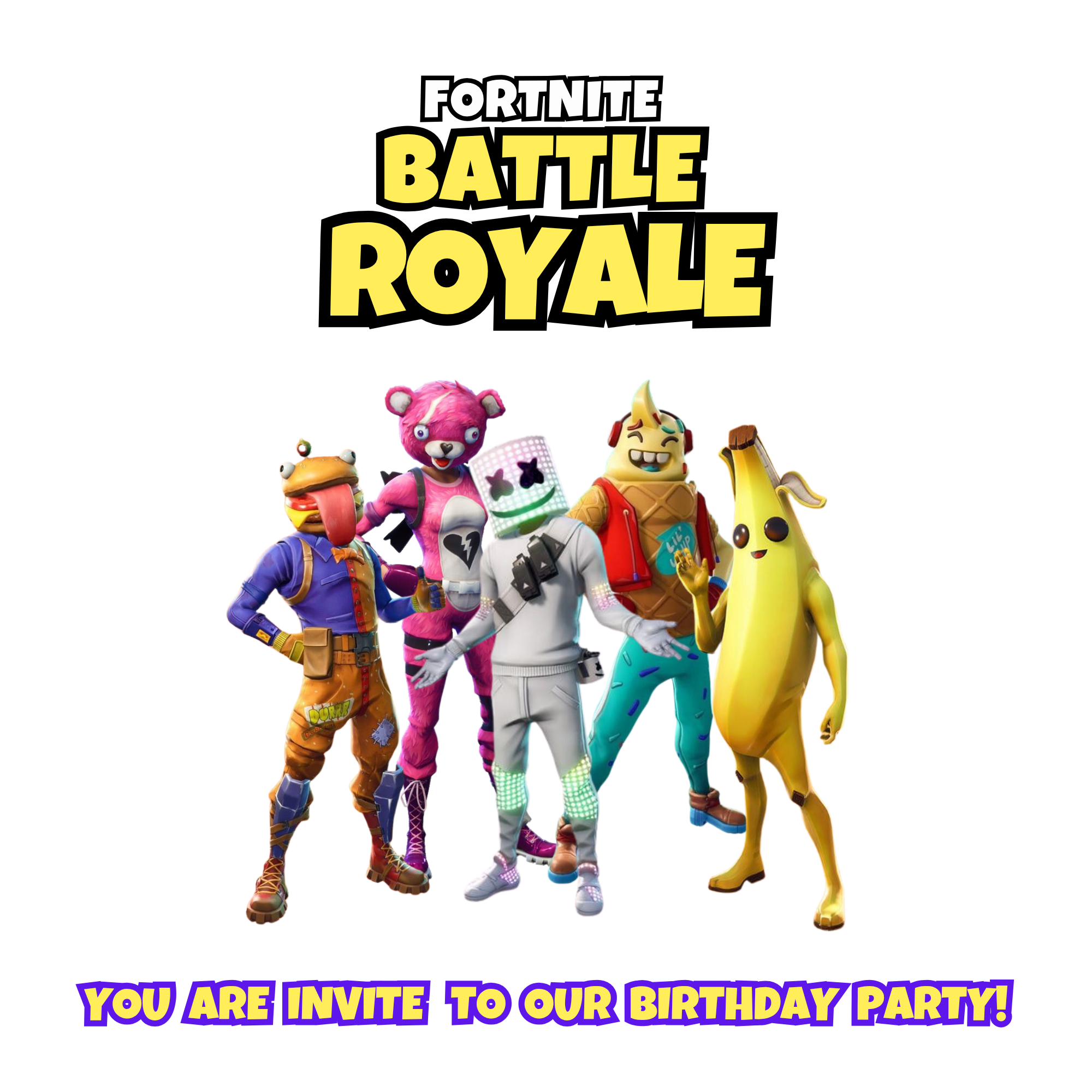 Fort Game Birthday Invitation Template