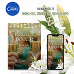 Country style rehearsal dinner rustic wedding invitation template