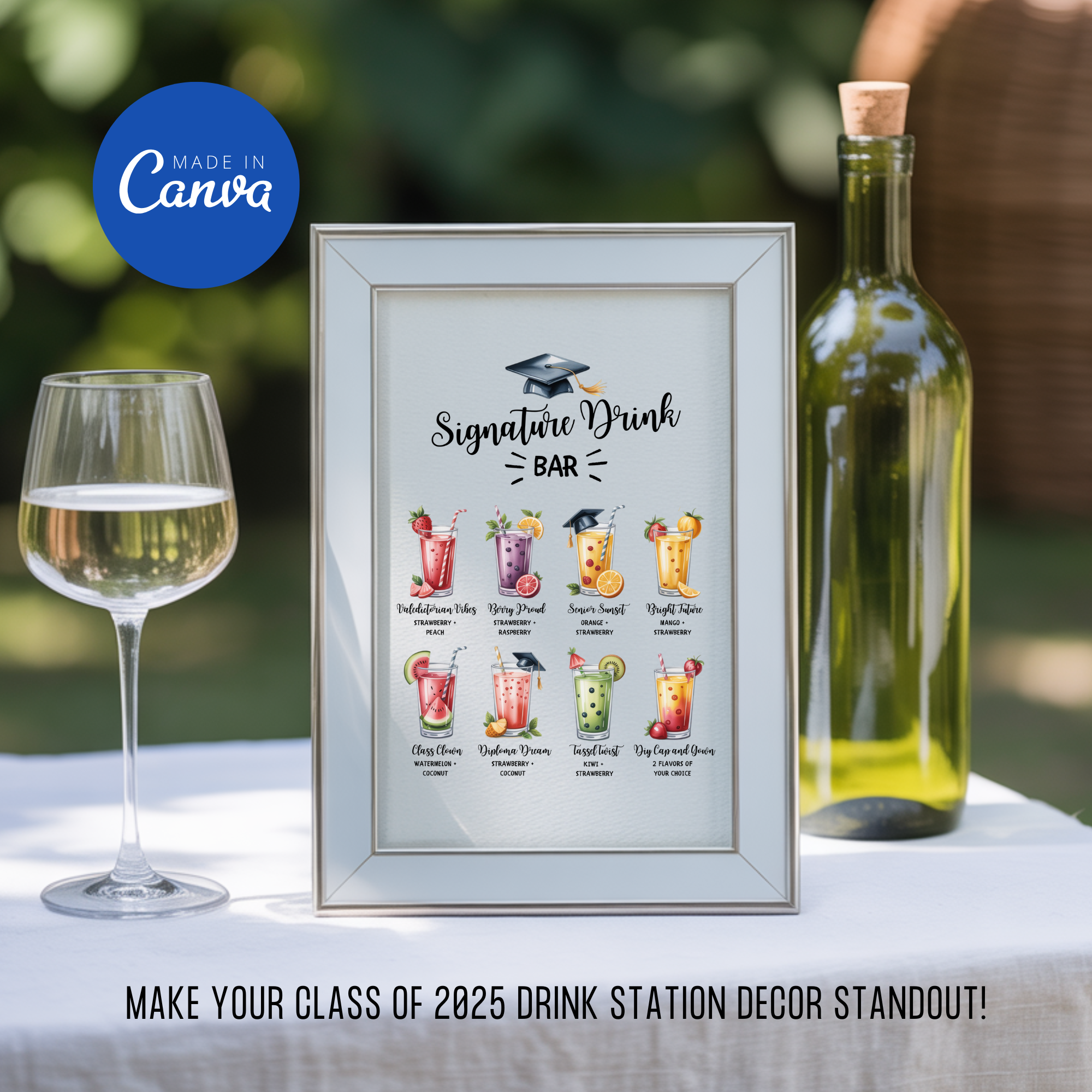 Customized Graduation Signature Drink Bar Menu