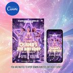 editable kpop birthday invitation canva