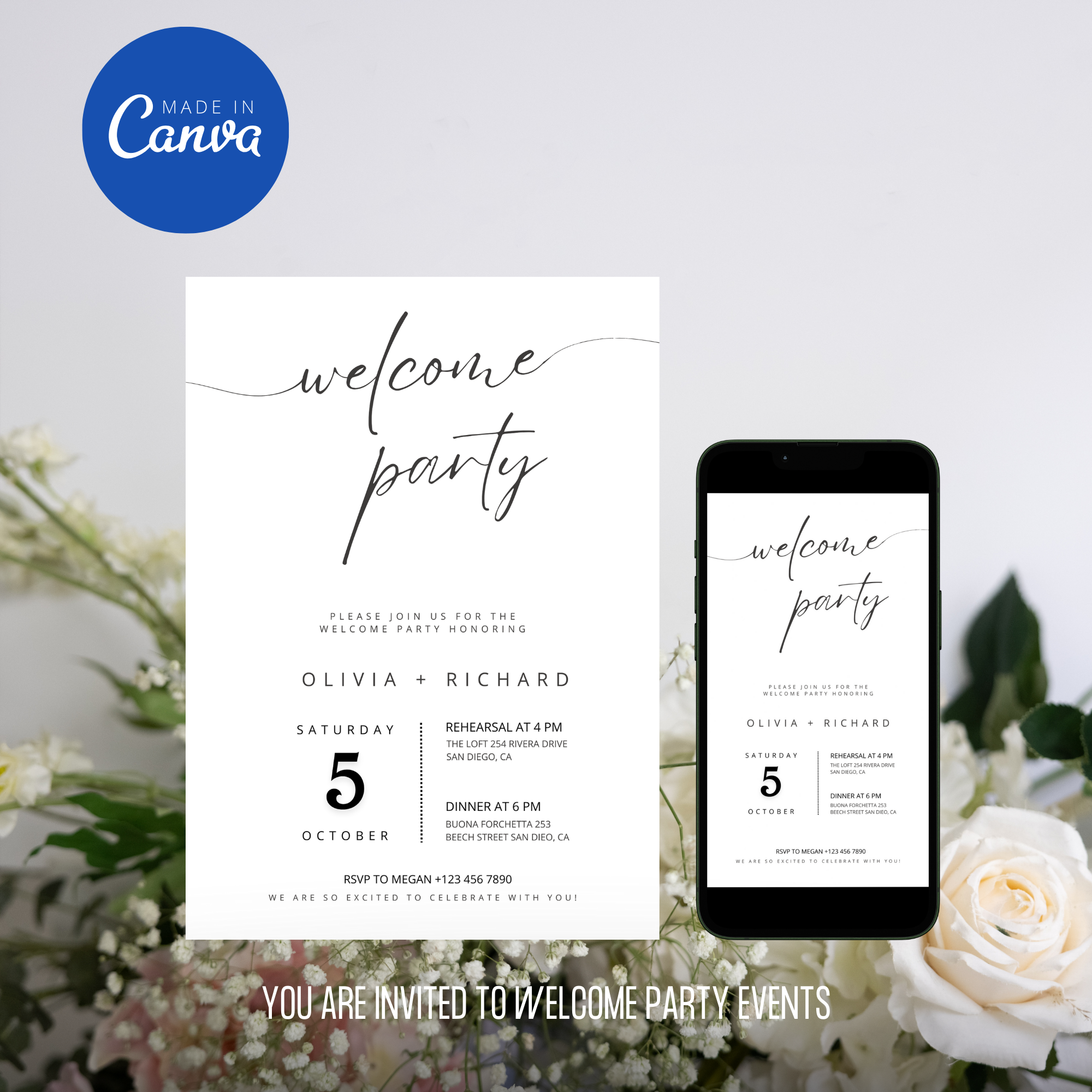 Elegant Welcome Party Invitation Template