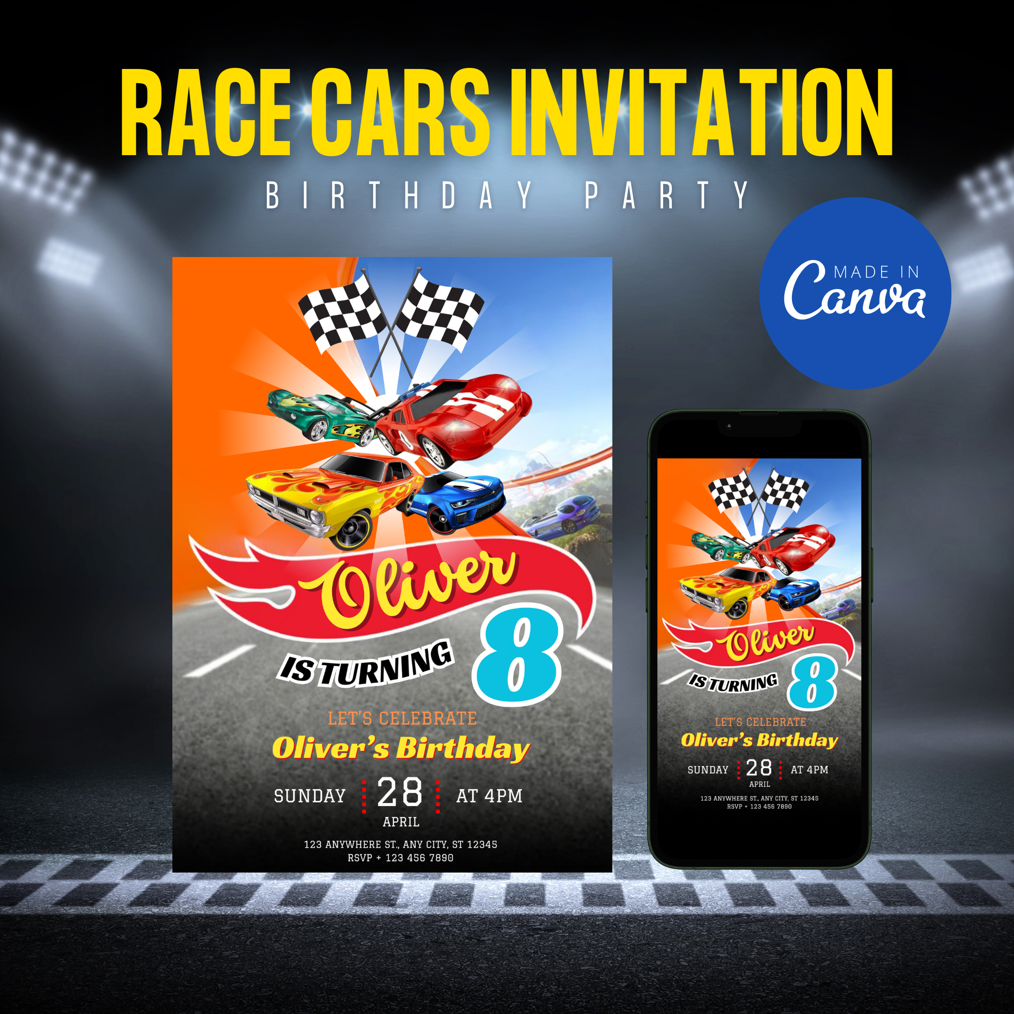 Hot Wheels Birthday Invitation Template