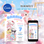 Sanrio Birthday Invitation for kids birthday party