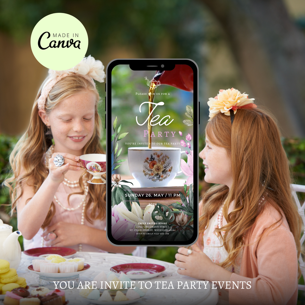 Digital Tea Party Invitation Template