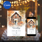 Rustic Barn Wedding Invitation Template