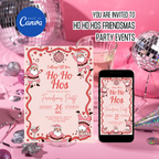 Ho Ho Hos Funny Christmas Party Invitation - Earthyprints