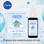 Bluey Birthday Invitation Template for Boys & Girls