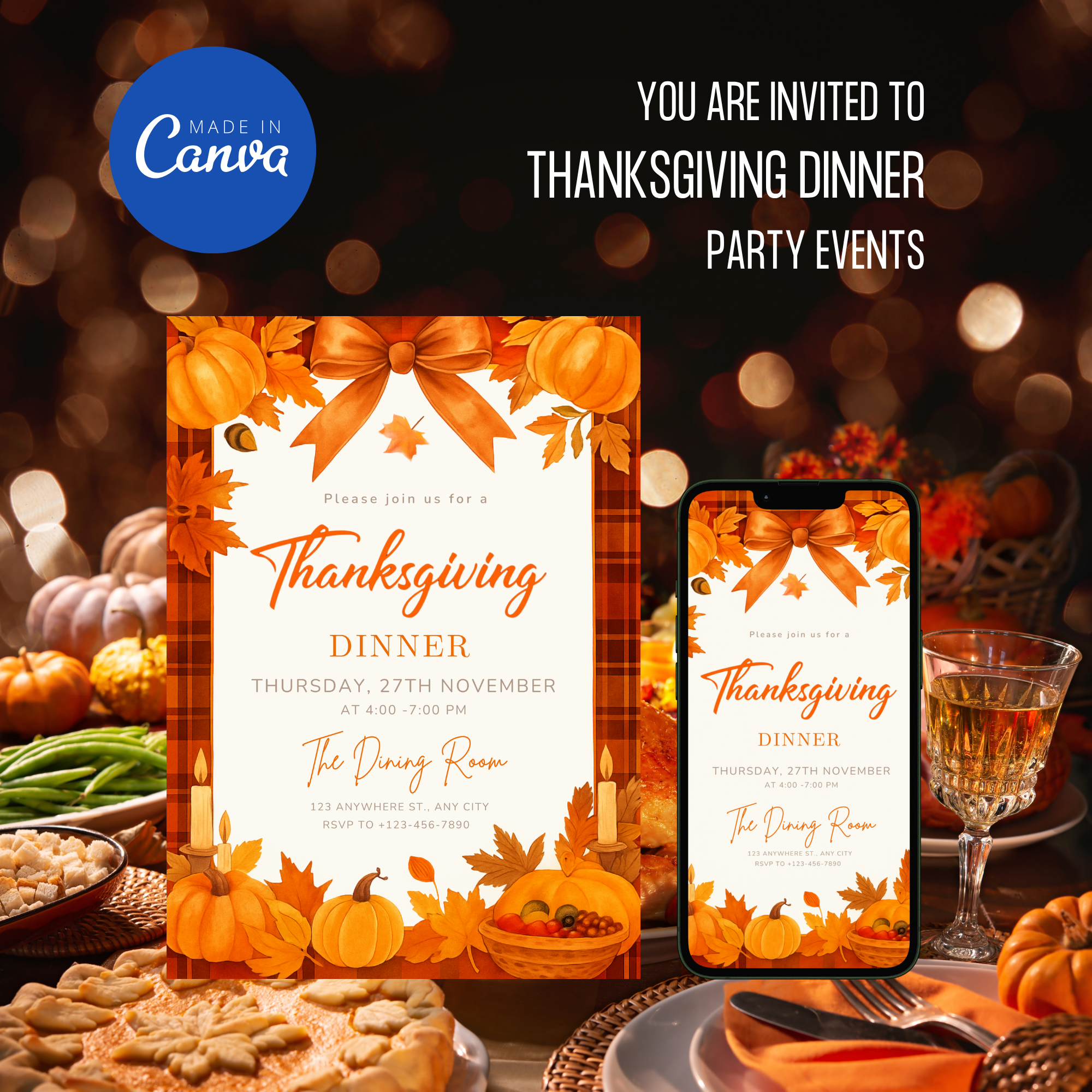 Thanksgiving Dinner Invitation Template