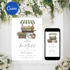 Off the Market Bridal Shower Wedding Invitation with modern typography