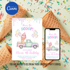 Ice Cream Truck Birthday Invitation Template