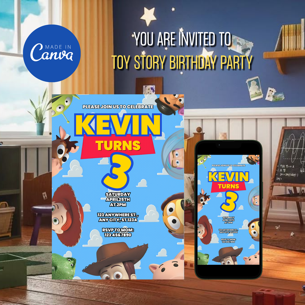 Toy Story party invite kids digital download