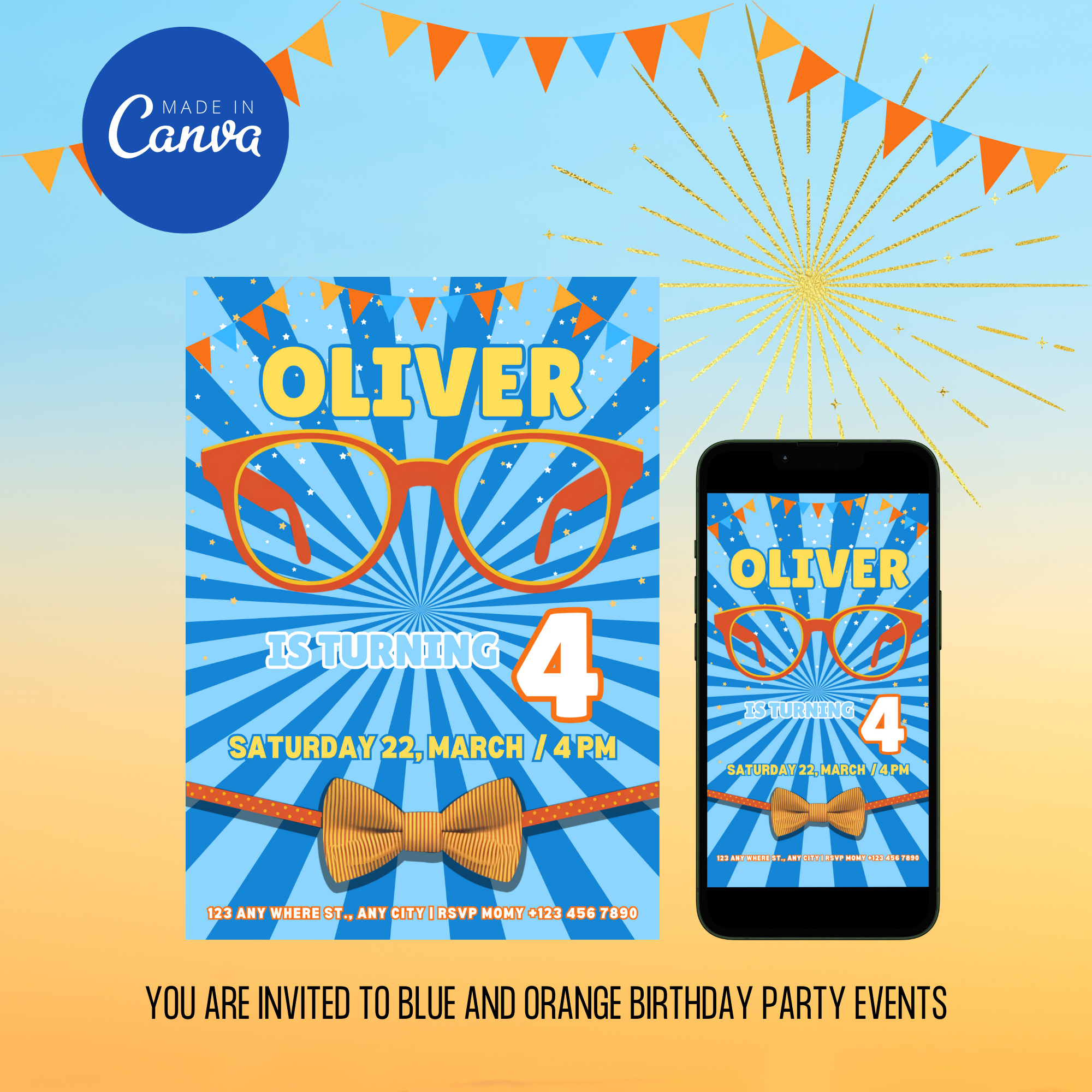blippi birthday invitation template