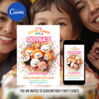 Sushi Birthday Party Invitation Template