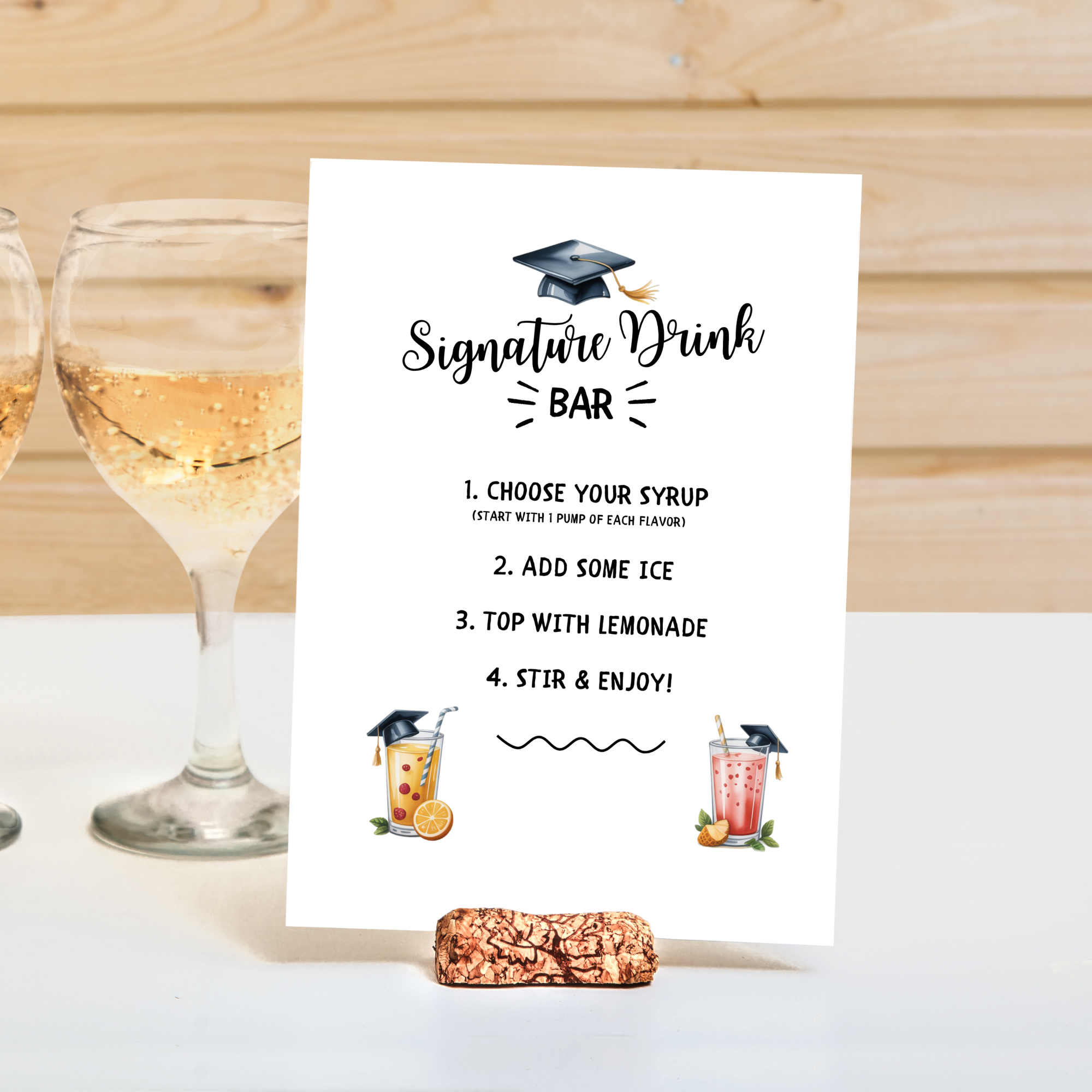 Customized Graduation Signature Drink Bar Menu